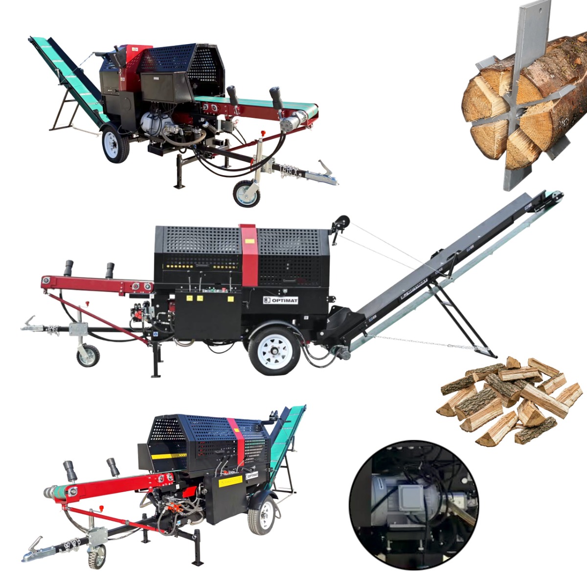 Piło-łuparka elektryczna 20 ton OPTIMAT FOREST LINE PRO20-E480 9,5kW - full automatic