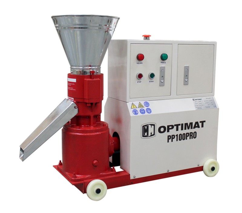 Peleciarka Granulator Paszy Peletu Optimat PP100PRO z Obudową 100 kg/h - Ø119 mm, peleciarki (230 V)